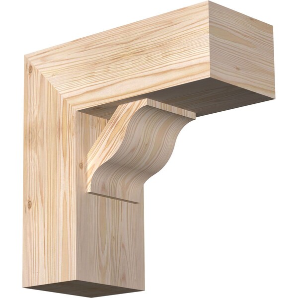 Ekena Millwork Funston Block Smooth Bracket w/ Offset Brace, Douglas Fir, 7 1/2"W x 18"D x 18"H BKT0806X18X18FST05SDF - main